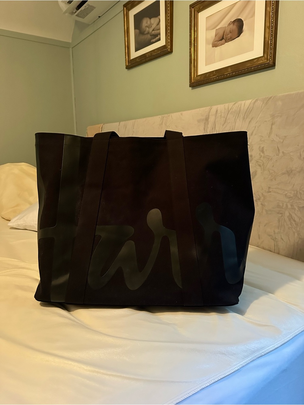 Harrods Black Oversized Logo Tote